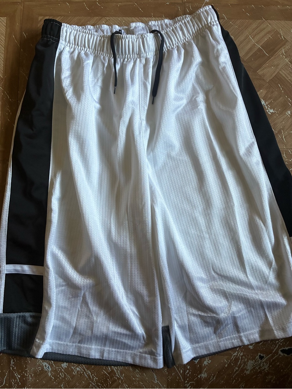 Nike White and Black Athletic Basketball Shorts